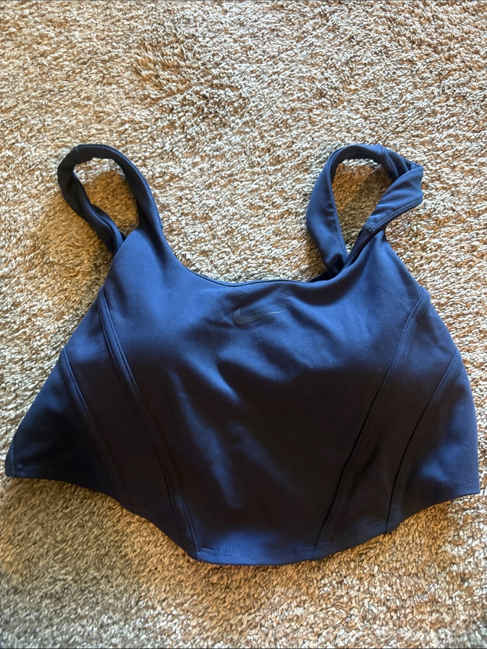 Nike Navy Blue Cropped Tank Top Corset Back